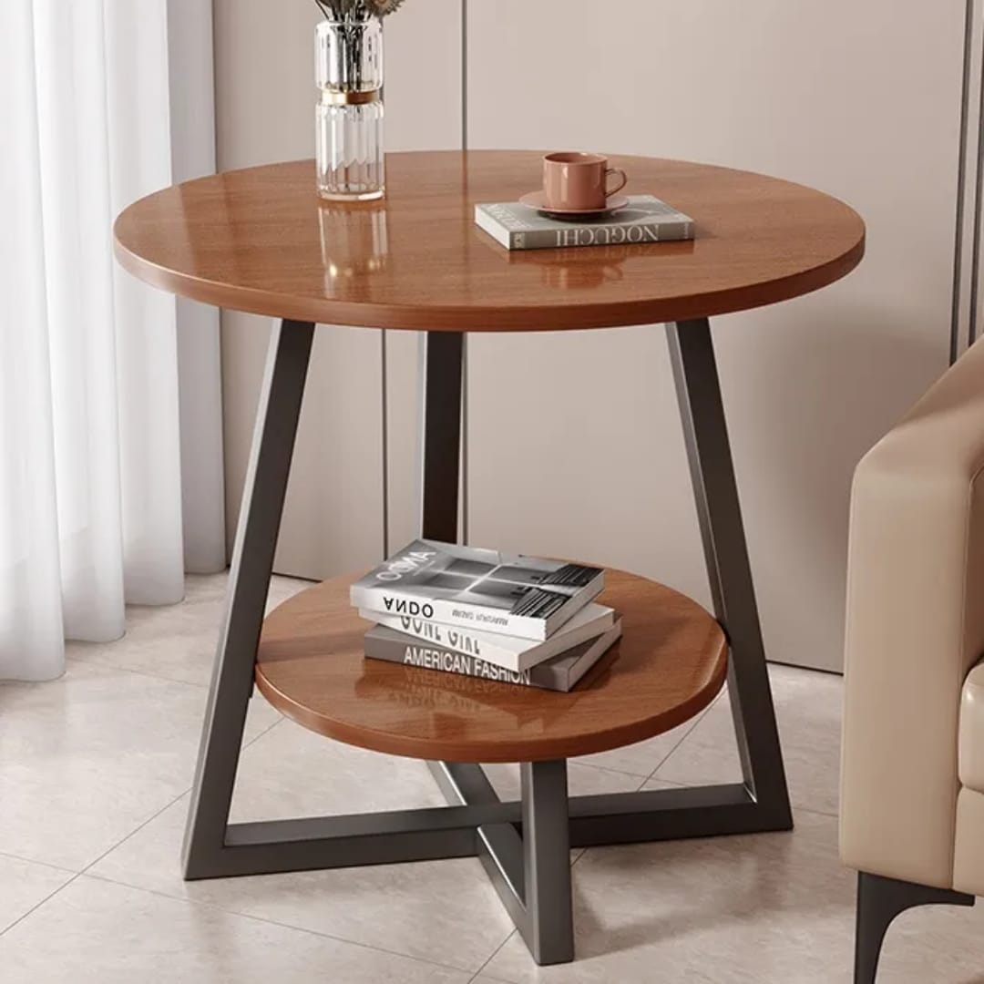 Modern Double Layer Round Side Table | - Elegant Households KE