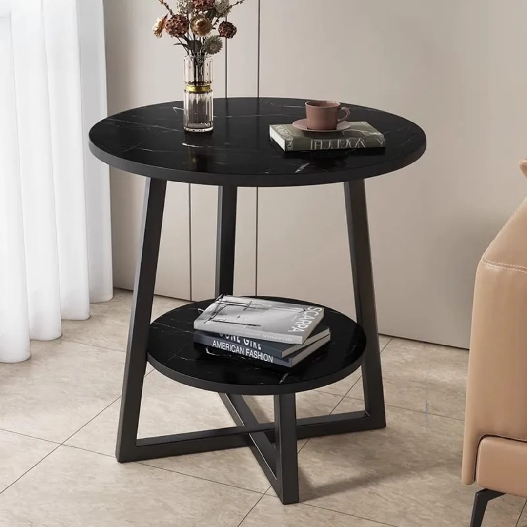 Modern Double Layer Round Side Table | - Elegant Households KE