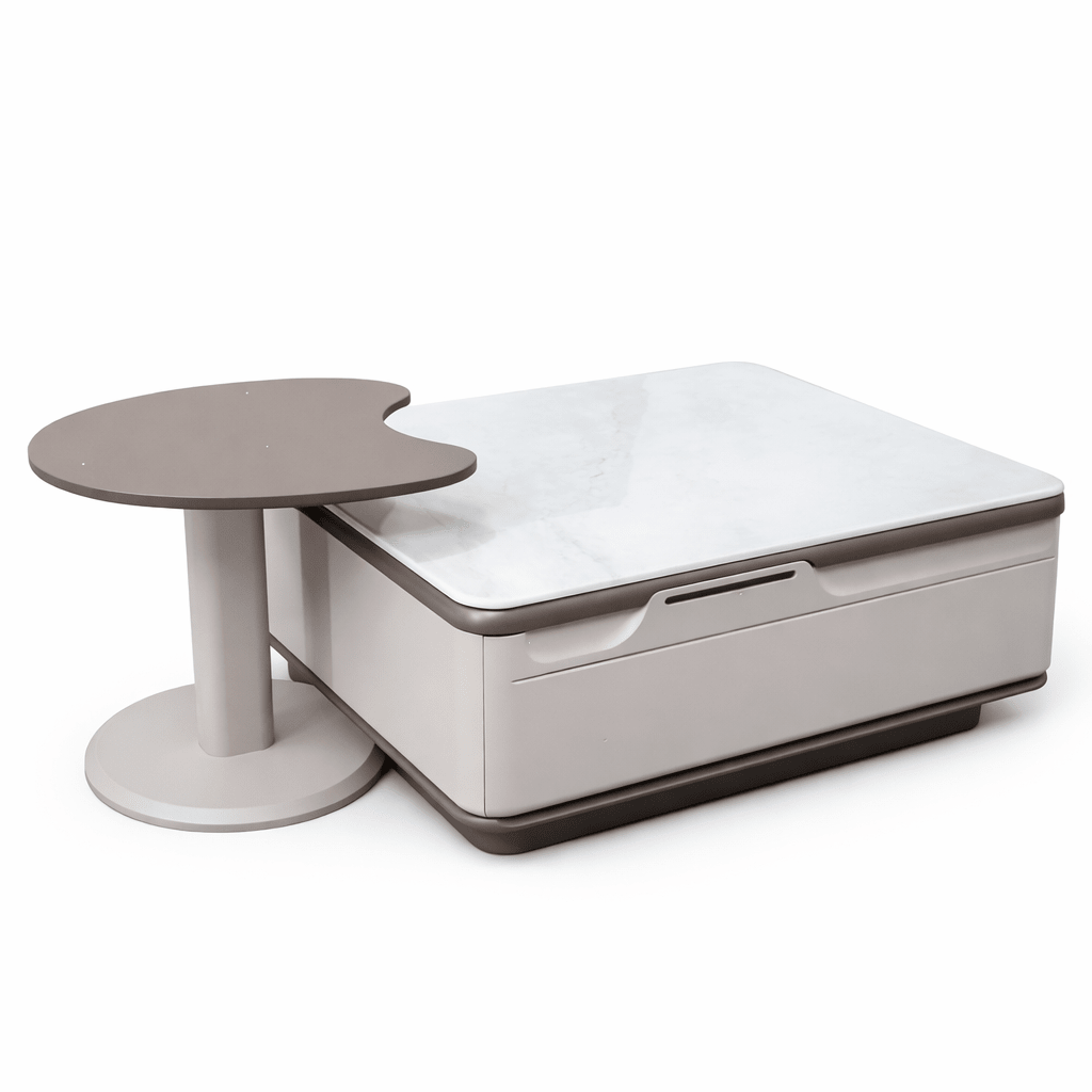 Modern Marble Coffee Table with Storage and Side Table | - Elegant Households KE