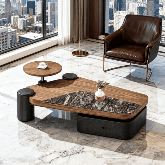 Modern Marble Top Coffee Table with Storage Drawer | - Elegant Households KE