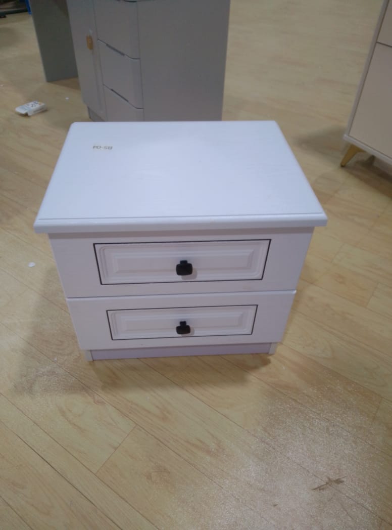 Modern Nordic White Nightstand with 2 Drawers | - Elegant Households KE