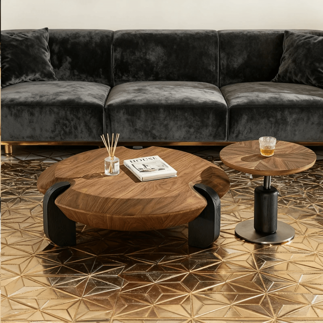 Modern Solid Wood Round Coffee & Side Table Set | - Elegant Households KE
