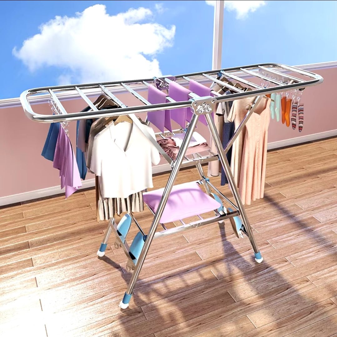 Movable Foldable/Portable LAUNDRY DRYING RACK | - Elegant Households KE