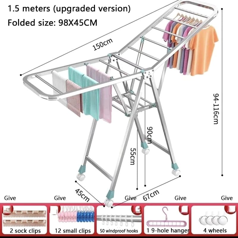 Movable Foldable/Portable LAUNDRY DRYING RACK | - Elegant Households KE