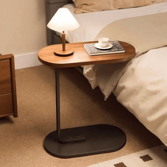 Movable Solid Wood Side Stool | Compact, Durable & Stylish Design (Walnut & White) | - Elegant Households KE