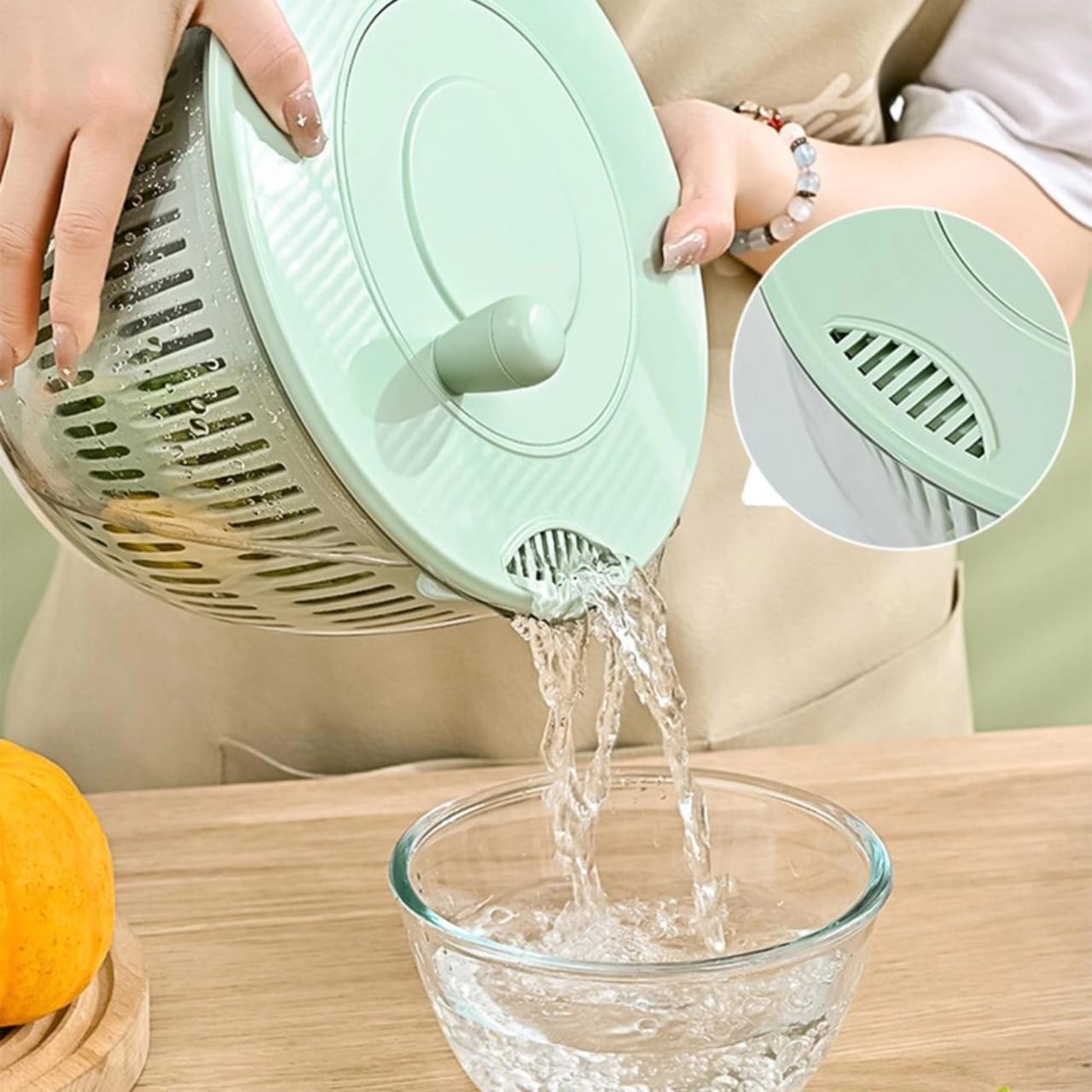 Multi - functional 8pcs Salad Spinner with Vegetable Chopper  | - Elegant Households KE