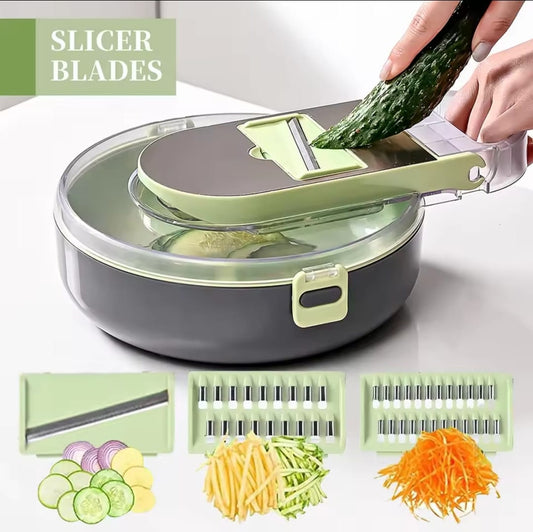 Multi - functional 9pcs Vegetable Chopper/Cutter | - Elegant Households KE
