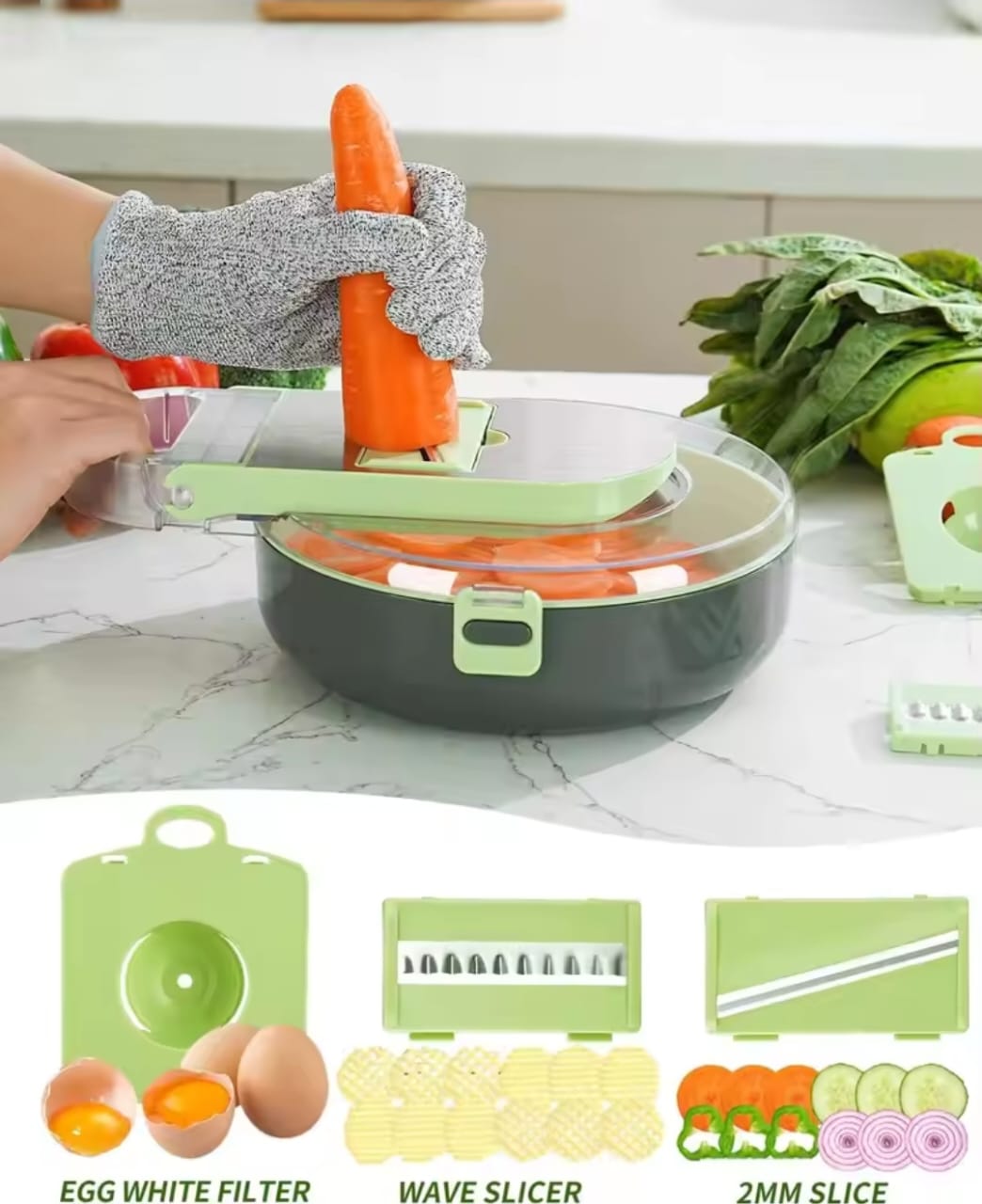Multi - functional 9pcs Vegetable Chopper/Cutter | - Elegant Households KE