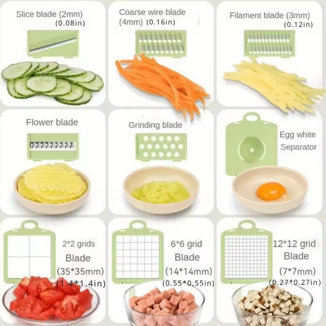 Multi - functional 9pcs Vegetable Chopper/Cutter | - Elegant Households KE