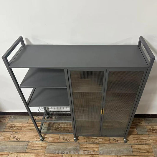 Multi - Functional Kitchen Storage Rack with Cabinet & Shelves | - Elegant Households KE