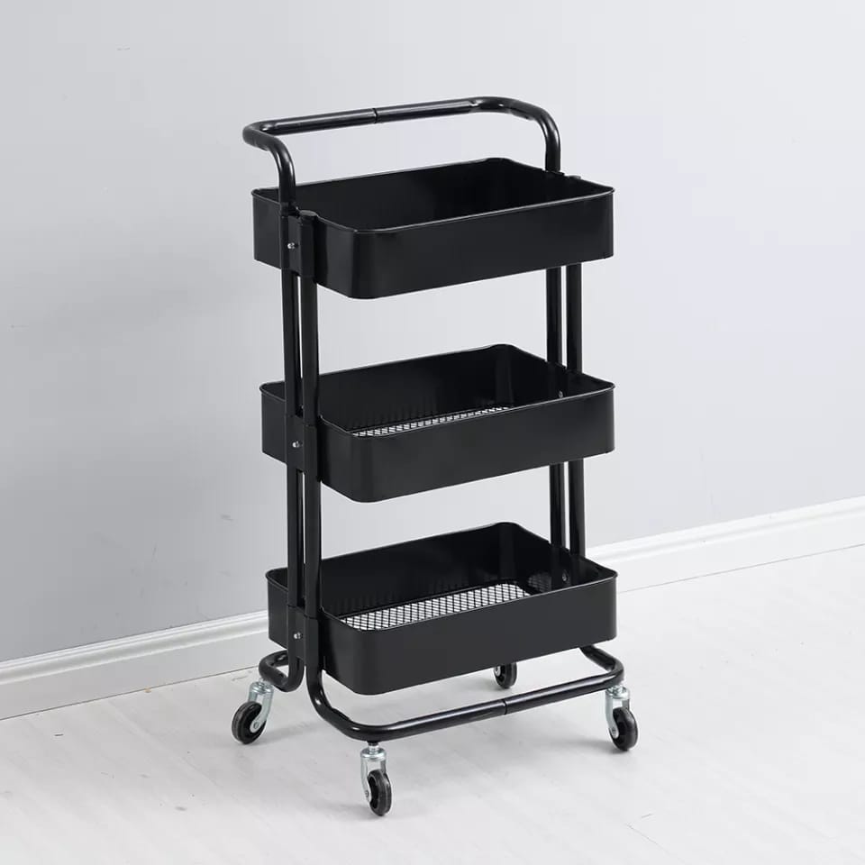 Multi - functional movable trolley storage rack( full metallic) | - Elegant Households KE