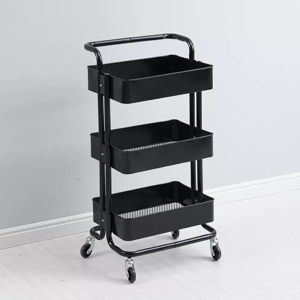 Multi - functional movable trolley storage rack( full metallic | - Elegant Households KE