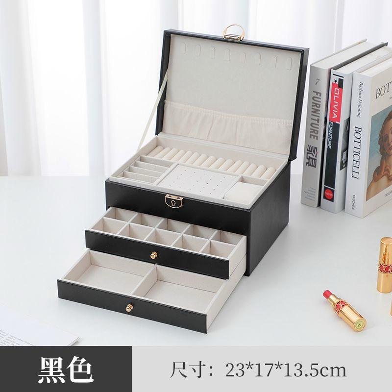 Multi - Layer Jewelry Storage Box Large Capacity Necklace \ Earrings Organizer Case | - Elegant Households KE