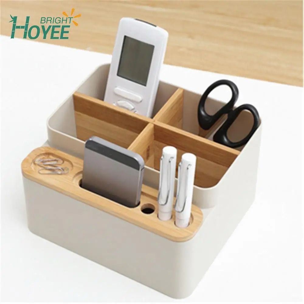 Multi purpose desktop organizer with dividers/remote control storage  | - Elegant Households KE