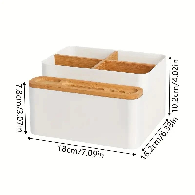 Multi purpose desktop organizer with dividers/remote control storage  | - Elegant Households KE