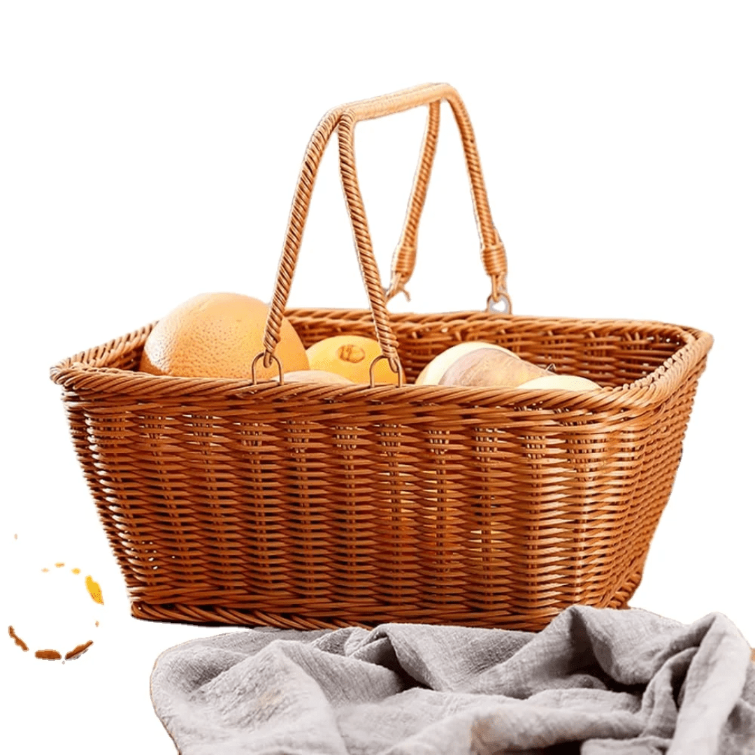 Multi - Purpose Rattan Wicker Basket – Brown (40×30×18cm) | - Elegant Households KE