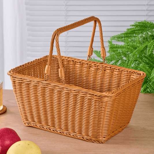 Multi - Purpose Rattan Wicker Basket – Brown (40×30×18cm) | - Elegant Households KE