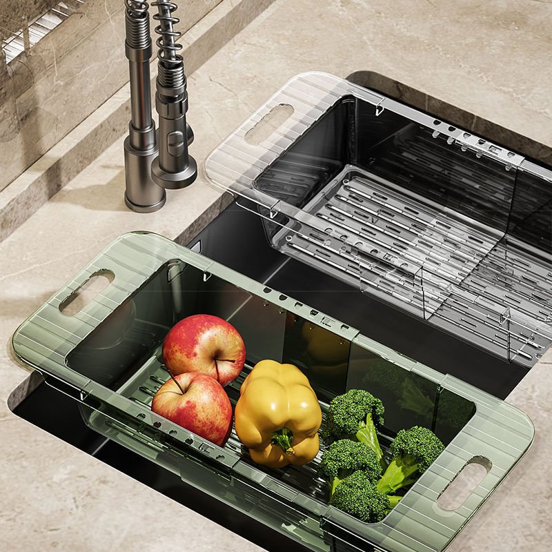 Multifunctional acrylic over the sink colander/drain basket | - Elegant Households KE