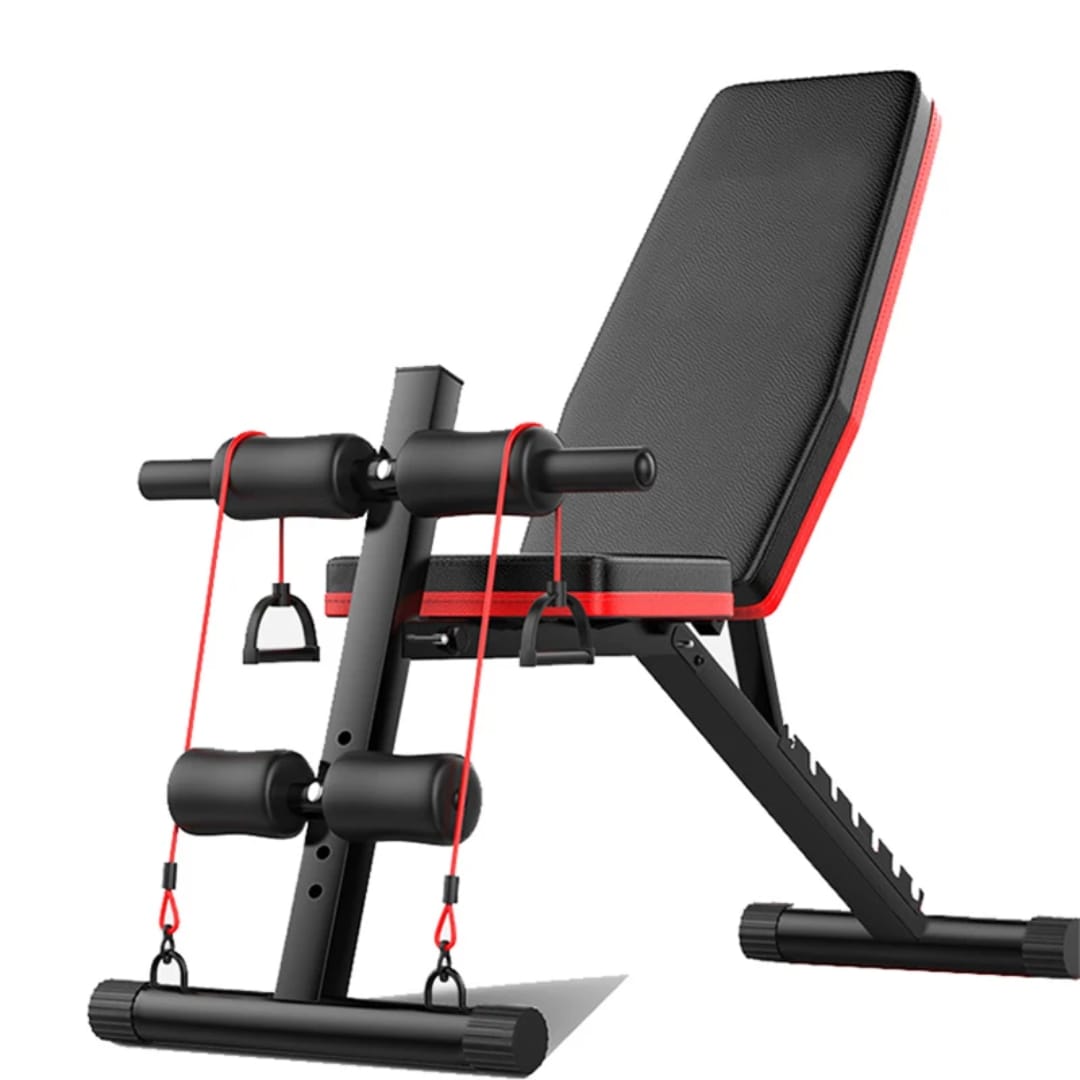 Multifunctional Adjustable Weight Bench with Resistance Bands | - Elegant Households KE