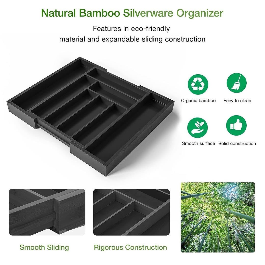 Multifunctional Bamboo drawer organizer | - Elegant Households KE