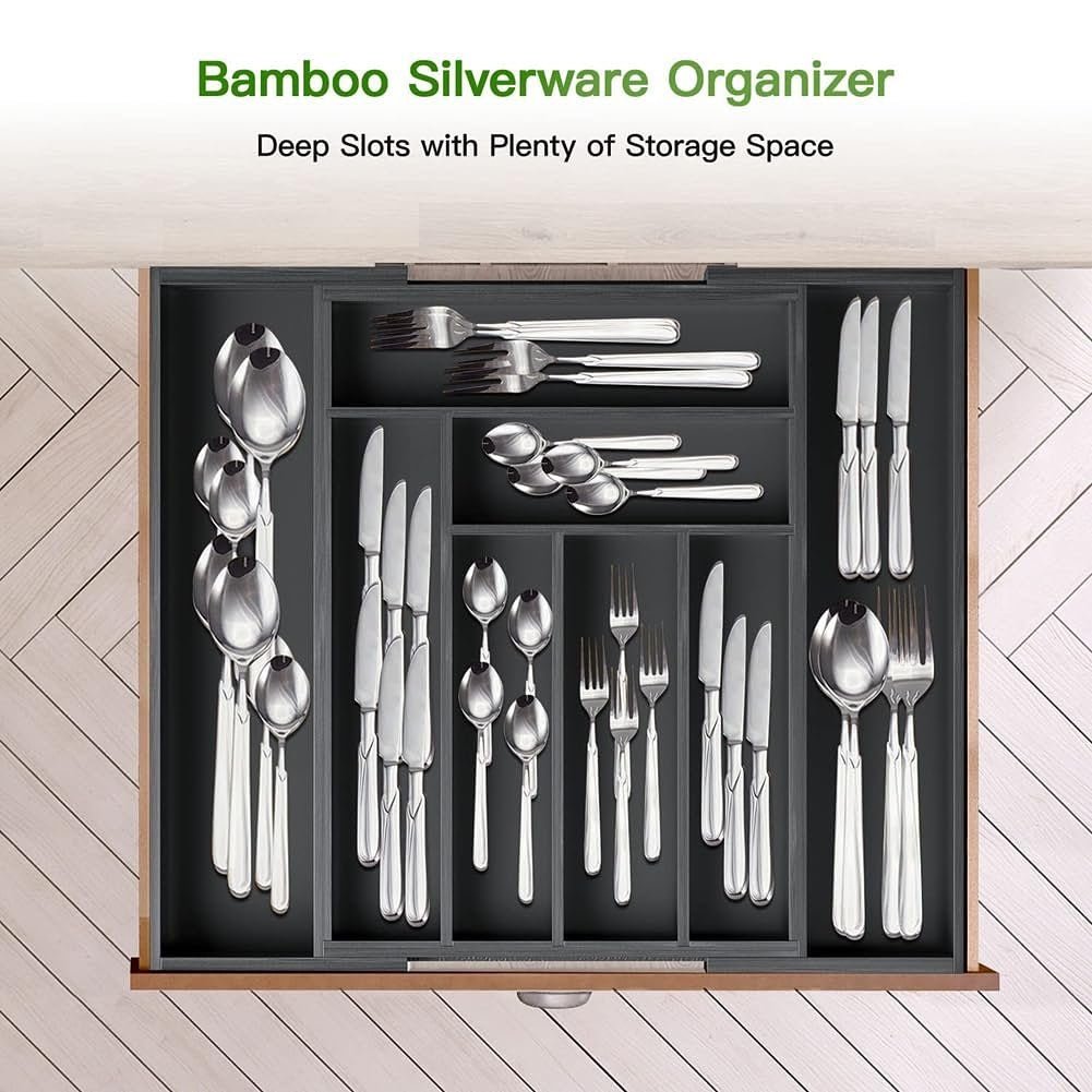 Multifunctional Bamboo drawer organizer | - Elegant Households KE