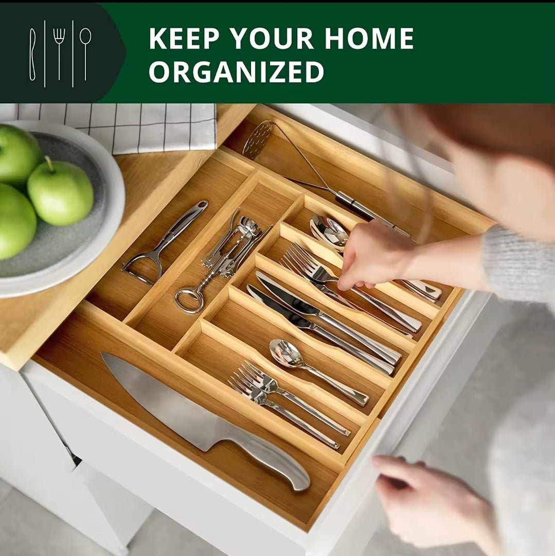 Multifunctional Bamboo drawer organizer | - Elegant Households KE