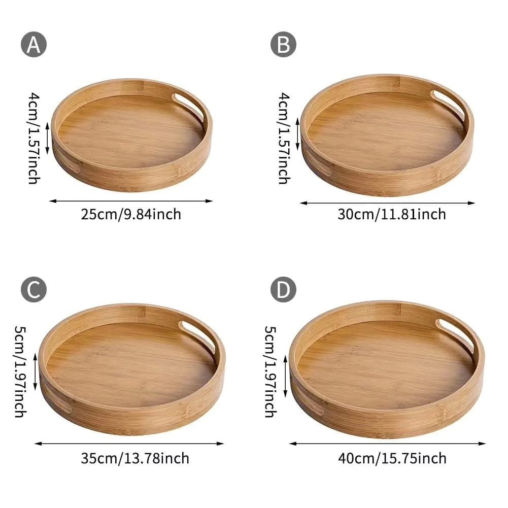 Multifunctional Big Sized 4 - in - 1 Bamboo Trays | - Elegant Households KE