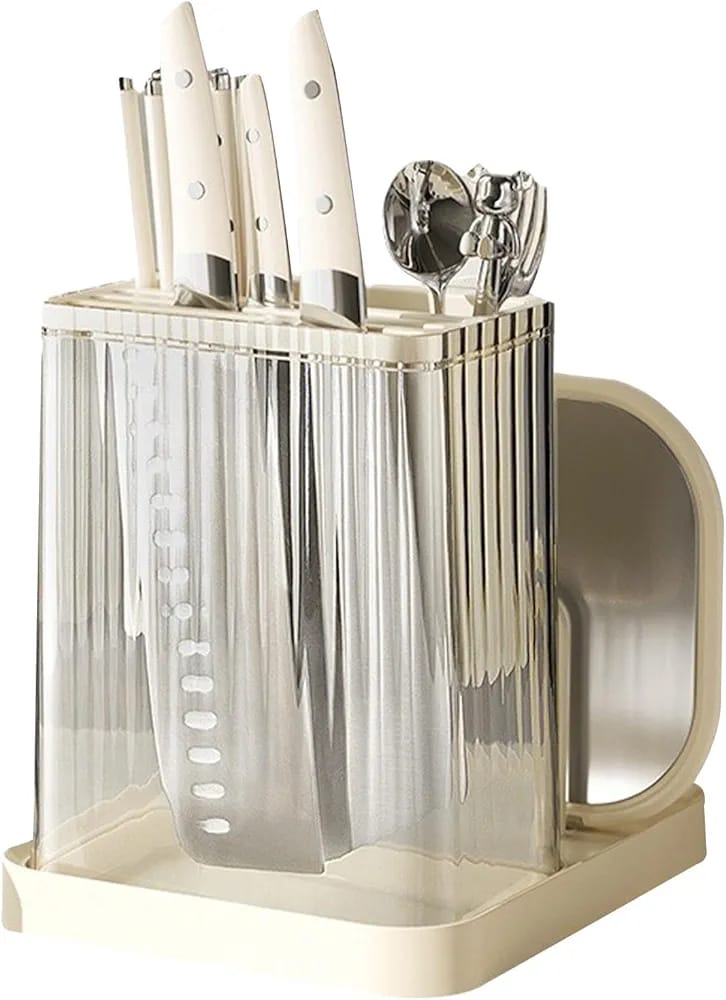 Multifunctional cutlery organizer with chopping board holder and knife organizer | - Elegant Households KE