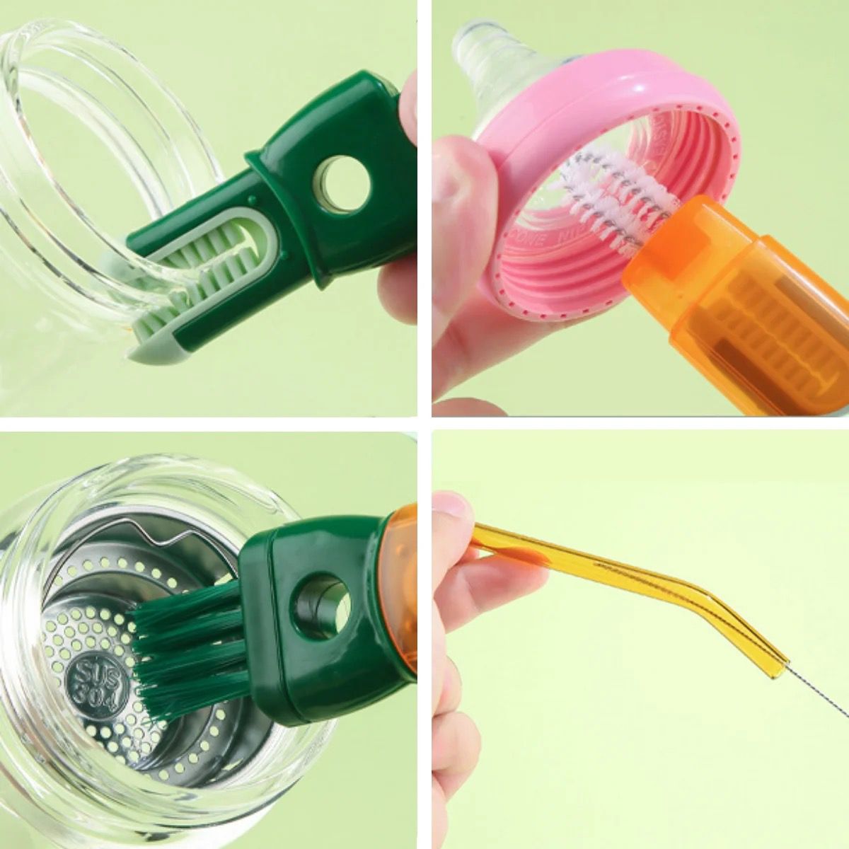 Multifunctional long handle 5 in 1 bottle cleaning brush | - Elegant Households KE