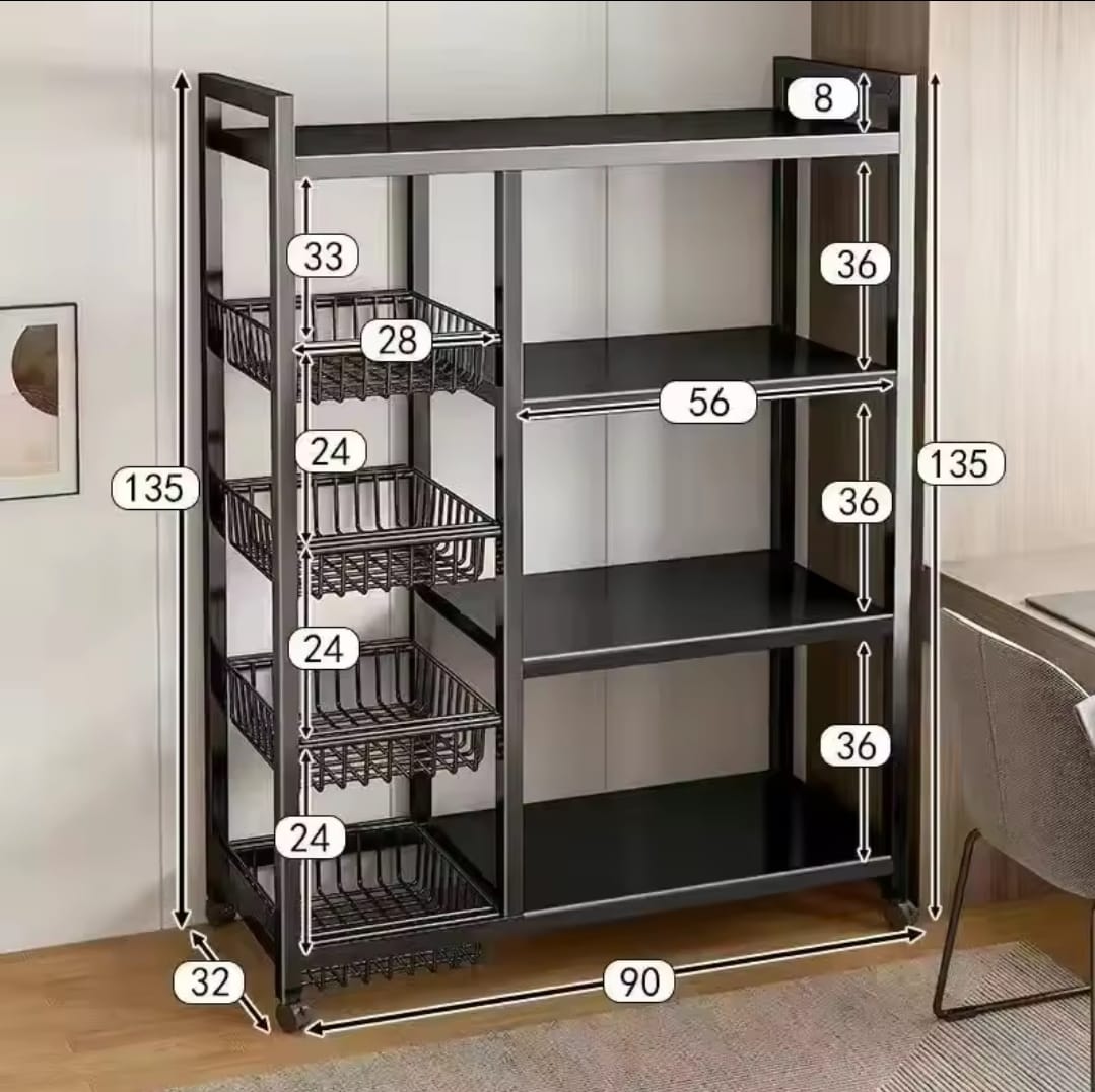 Multifunctional Strong metallic Kitchen rack | - Elegant Households KE