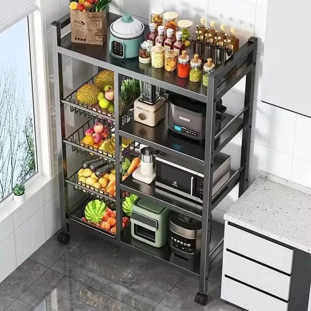 Multifunctional Strong metallic Kitchen rack | - Elegant Households KE
