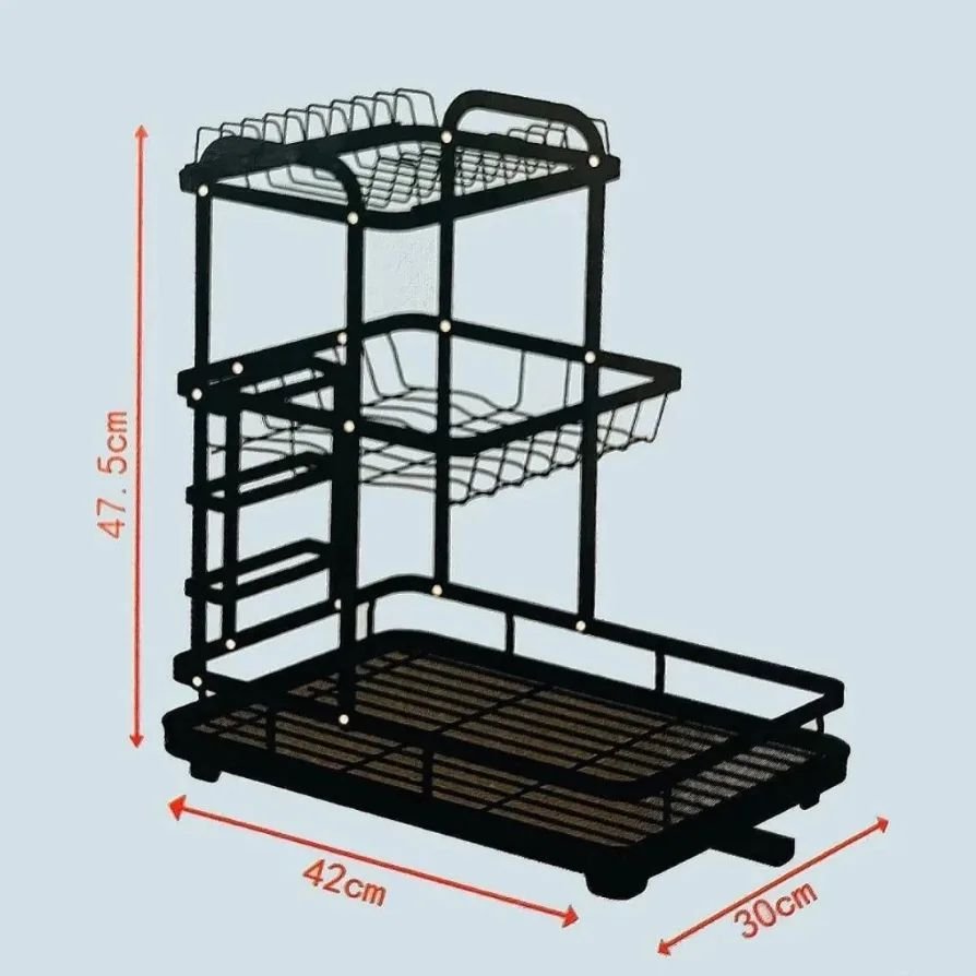 New Advanced 3 - Layer Dish Rack | - Elegant Households KE