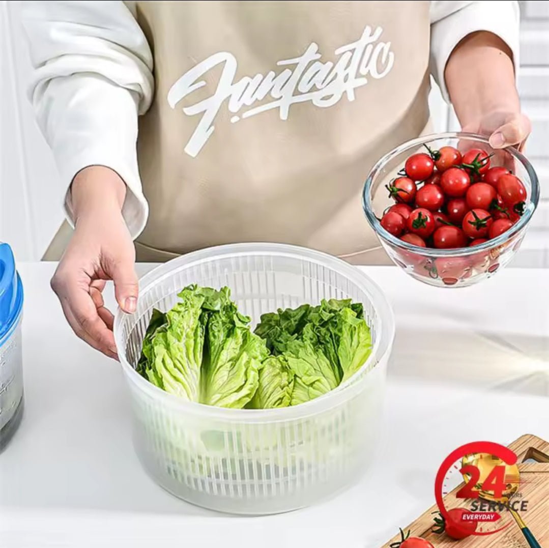 New Large 3Ltr Manual Salad Spinner | - Elegant Households KE