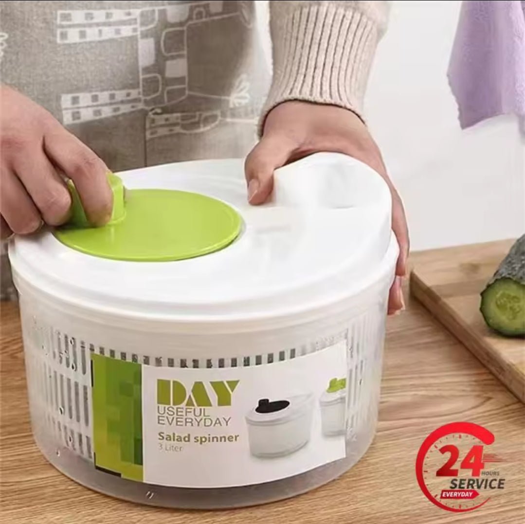 New Large 3Ltr Manual Salad Spinner | - Elegant Households KE
