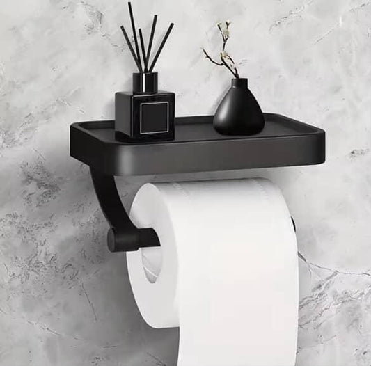New Stainless Steel Toilet Paper Holder with Phone Shelf | - Elegant Households KE