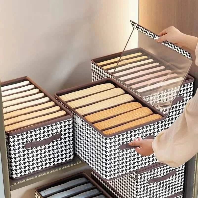 Non - Woven 7 Grid Wardrobe Clothes Organizer | - Elegant Households KE