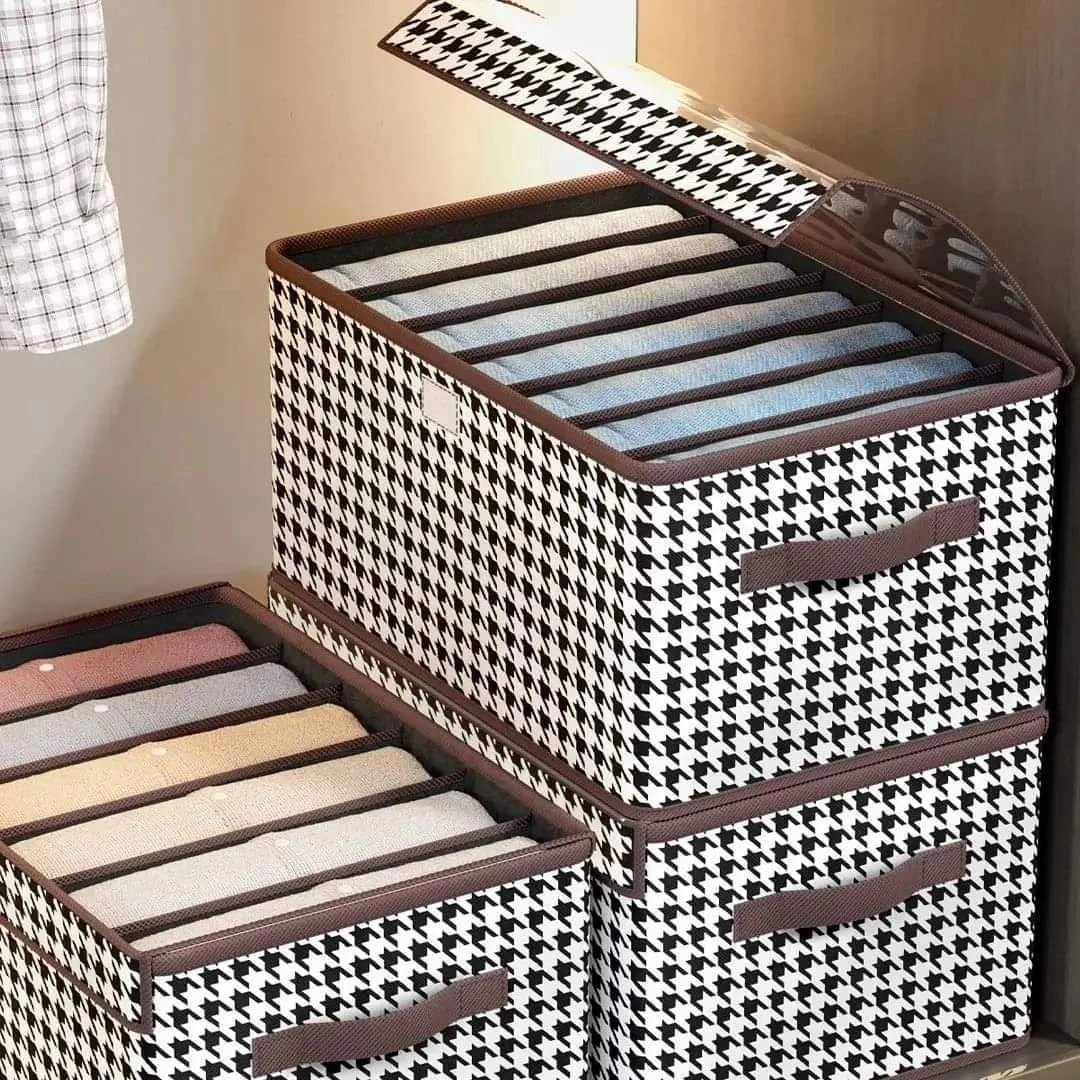 Non - Woven 7 Grid Wardrobe Clothes Organizer | - Elegant Households KE