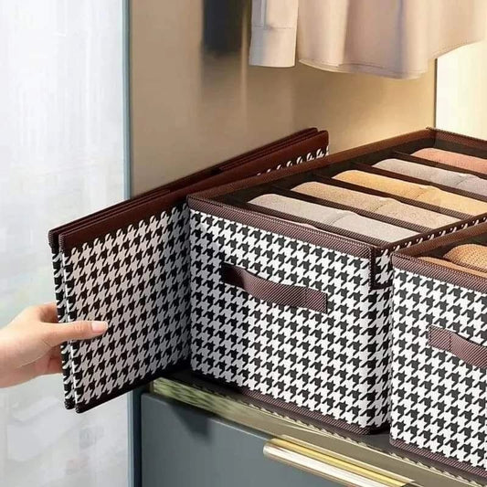 Non - Woven 7 Grid Wardrobe Clothes Organizer | - Elegant Households KE