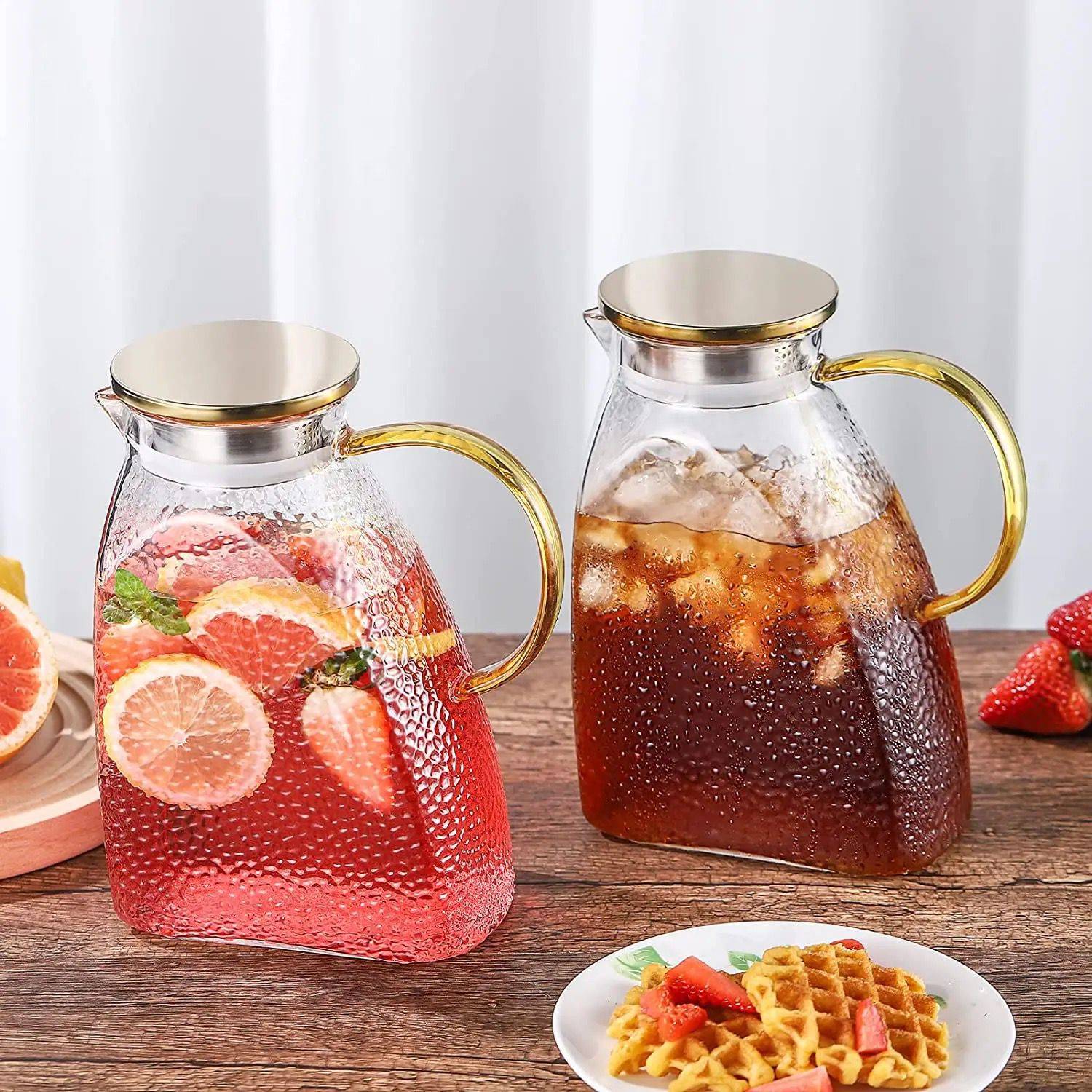 Nordiac luxury borosilicate pot/kettle with stainless steel lid | - Elegant Households KE