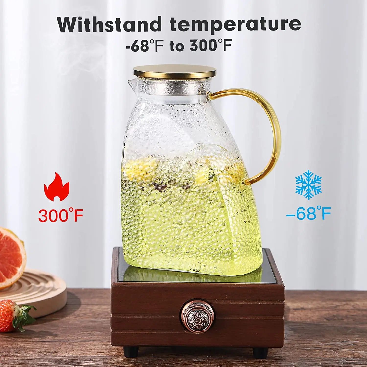Nordiac luxury borosilicate pot/kettle with stainless steel lid | - Elegant Households KE