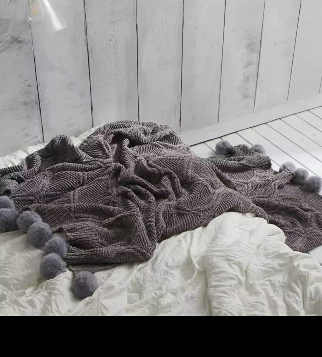 Nordic Knitted Throw Blankets | - Elegant Households KE