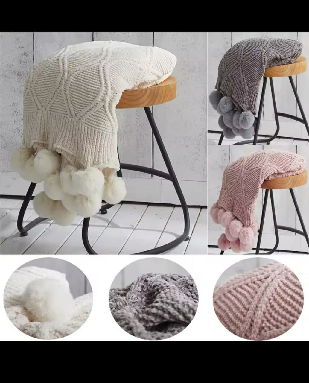 Nordic Knitted Throw Blankets | - Elegant Households KE