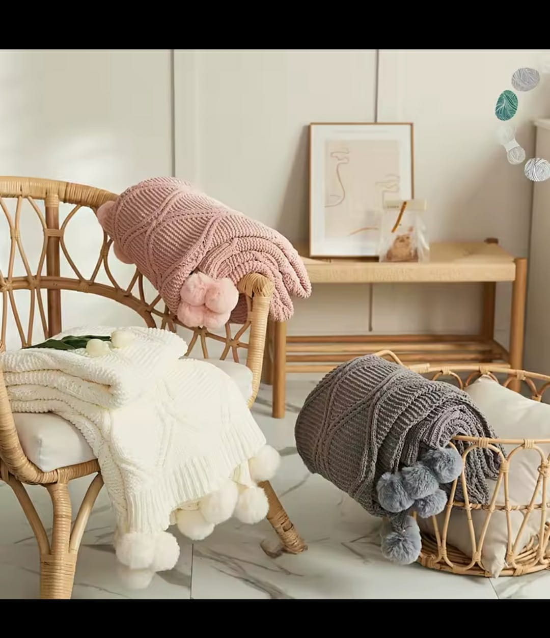 Nordic Knitted Throw Blankets | - Elegant Households KE