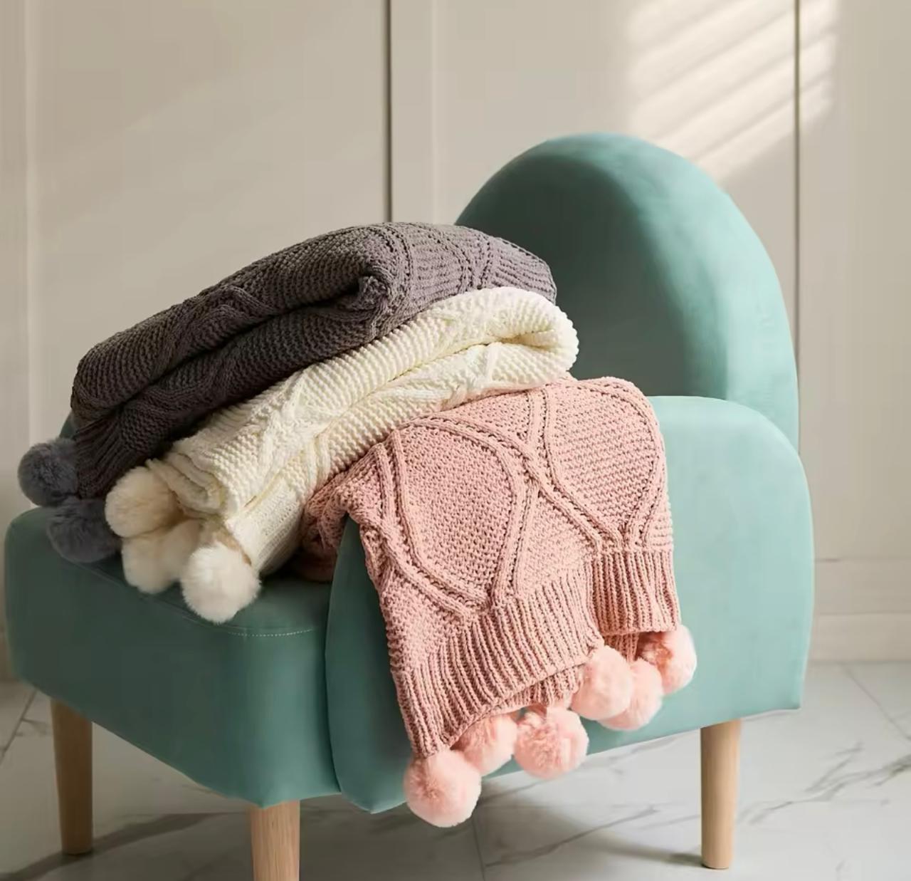 Nordic Knitted Throw Blankets | - Elegant Households KE