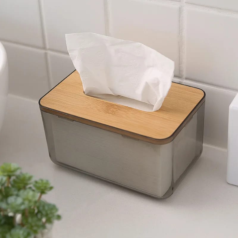 Nordic minimalist tissue box /Serviette holder with bamboo lid* | - Elegant Households KE