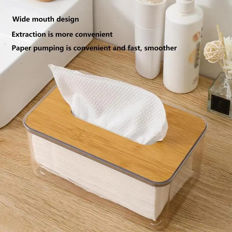 Nordic minimalist tissue box /Serviette holder with bamboo lid* | - Elegant Households KE