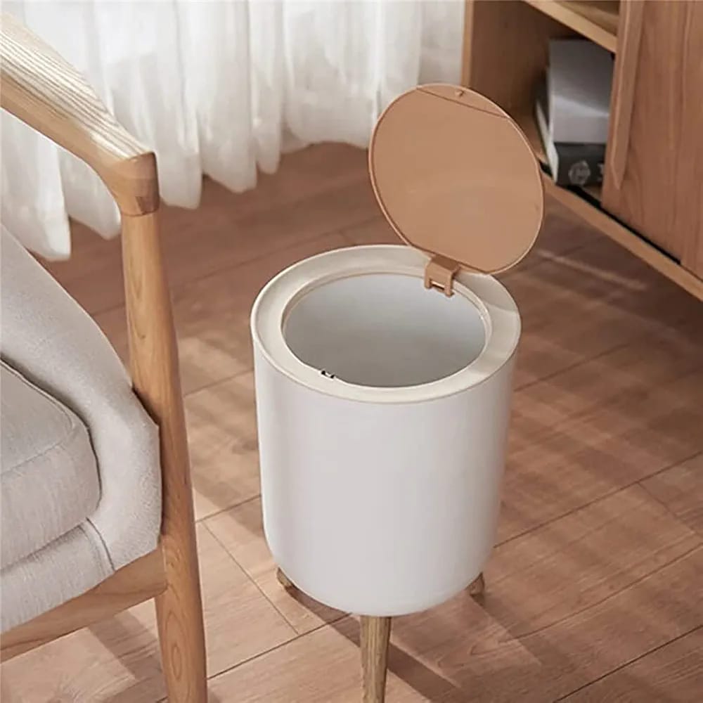 Nordic Style dustbin with Wood Grain Cover | - Elegant Households KE