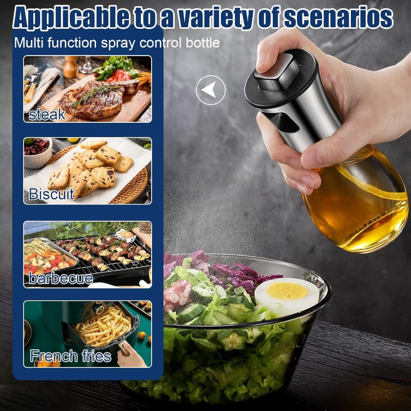 Oil Bottle Spray - Reusable Stainless Steel Oil Spray Bottle for Cooking