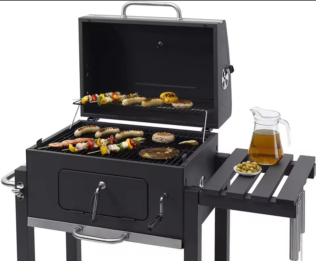 Outdoor Garden Barbecue Portable BBQ Grill Outdoor Large Charcoal Trolley Rectangular BBQ Barbecue Grill | - Elegant Households KE