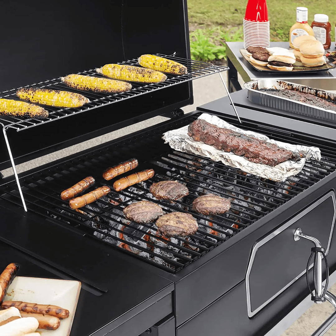 Outdoor Garden Barbecue Portable BBQ Grill Outdoor Large Charcoal Trolley Rectangular BBQ Barbecue Grill | - Elegant Households KE